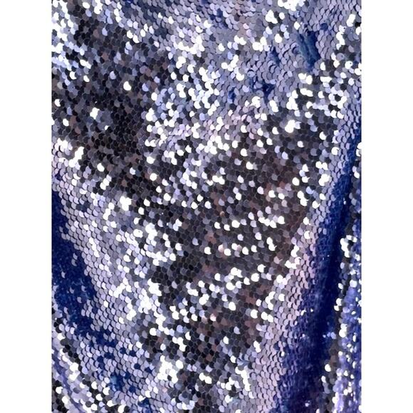 Bardot Blue Sequin One Shoulder-One Sleeve Mini Dress – Size XS - Picture 8 of 8